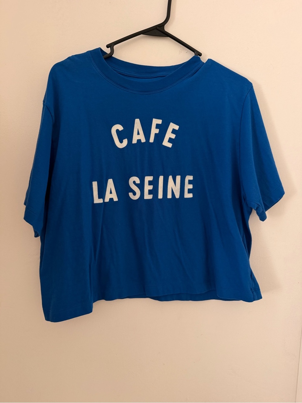 American Eagle Outfitters women’s Blue 'Cafe La Seine' Graphic T-Shirt Sz M